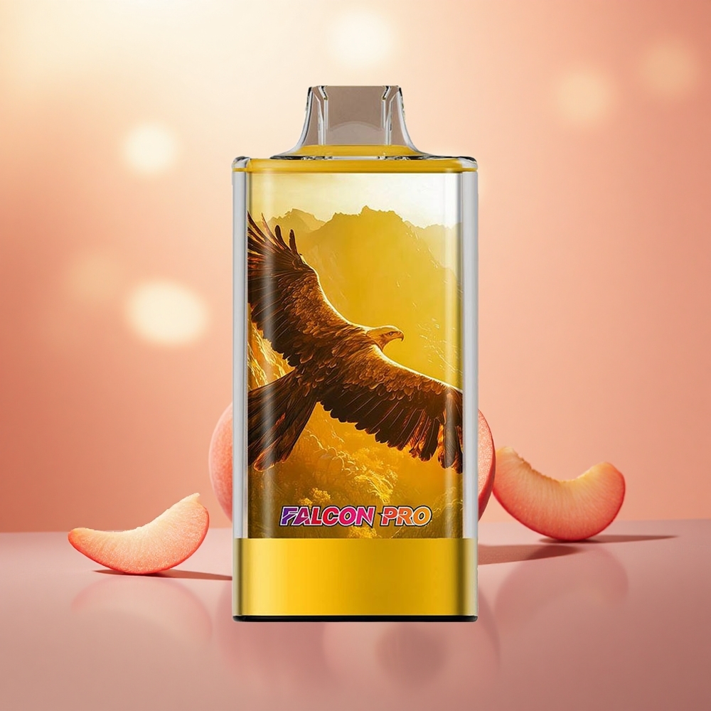 Jus Persik Juicy JNR Falcon Pro 28000 Puff Gegelung Dwi Mesh