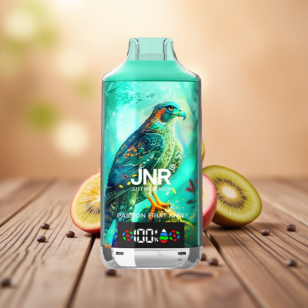 Buah Pasiona Kiwi JNR Falcon X 18000 Puffs Gegelung Dwi Mesh Vape Sekali Pakai