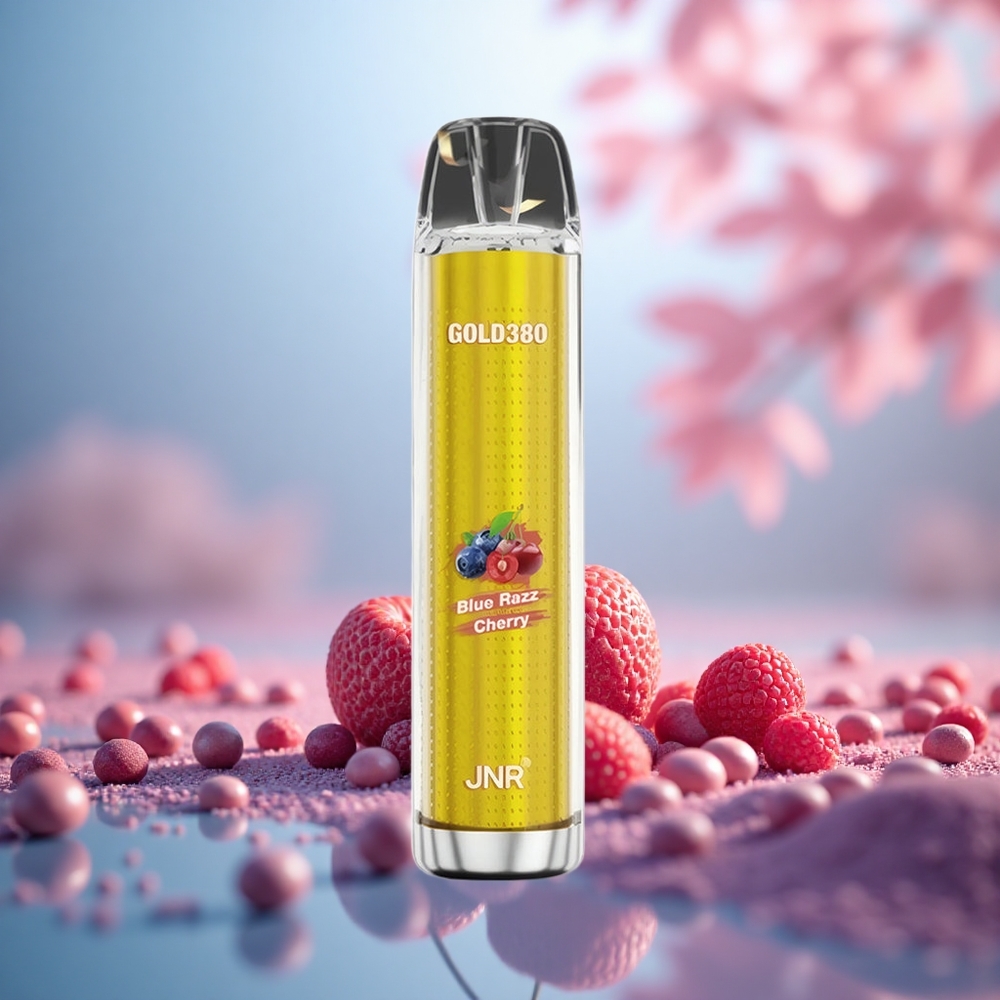 Blue Razz Cherry JNR Gold 380 6000 Puffs Vape Sekali Pakai 1.0ohm Mesh Coil
