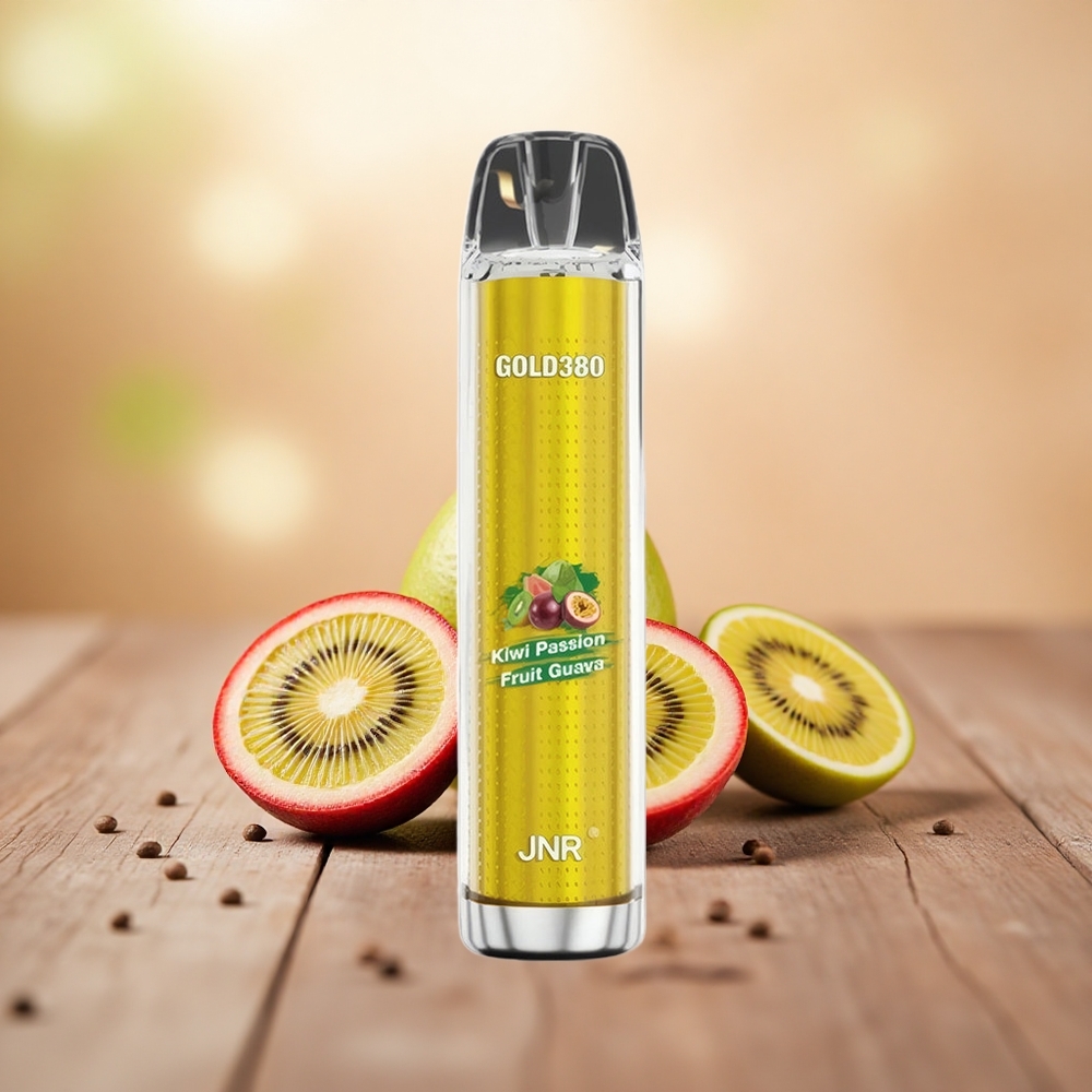 Kiwi Passion Fruit Guava JNR Gold 380 6000 Puffs Vape Sekali Pakai 1500mAh