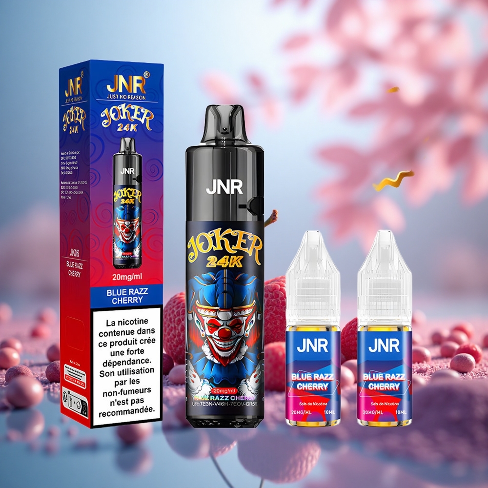 Blue Razz Cherry JNR Joker 24K 24000 Puff Vape Sekali Pakai 2% Nikotin