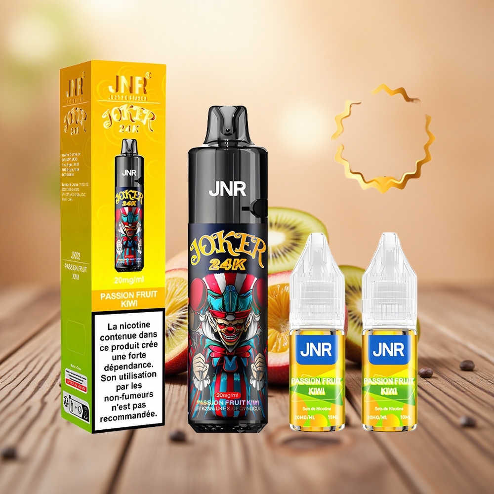 Markisa Kiwi JNR Joker 24K 24000 Puffs 2% Nikotin Vape Sekali Pakai