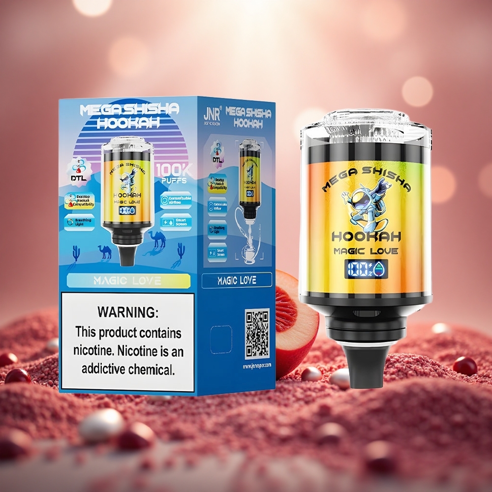 Cinta Ajaib JNR Mega Shisha Hookah 100K Sesuai Desktop 100000 Hisap Kapasiti 60ml Bateri 2200mAh