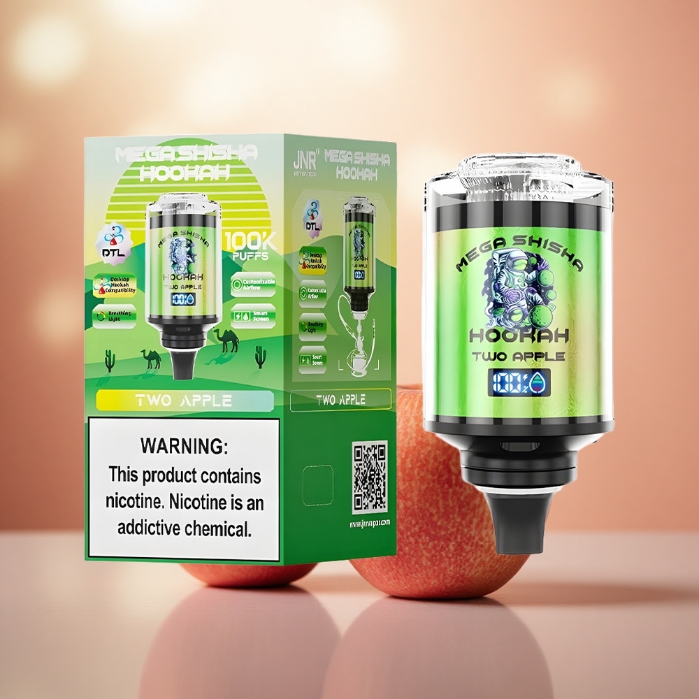 Epal Berganda JNR Mega Shisha Hookah 100K 2 Mulut Jenama Asal Kompatibiliti Desktop 2200mAh Bateri Boleh Dicas Semula