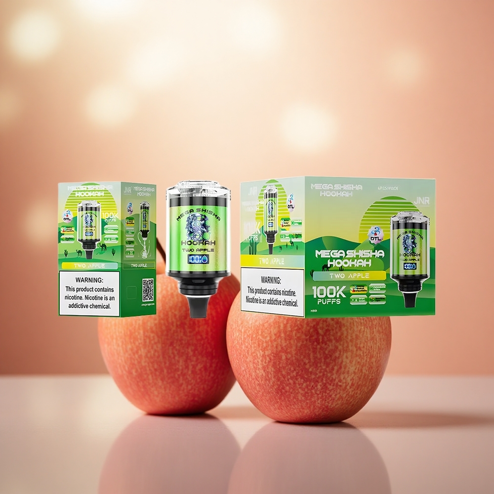 Epal Berganda JNR Mega Shisha Hookah 100K 2 Mulut Jenama Asal Kompatibiliti Desktop 2200mAh Bateri Boleh Dicas Semula