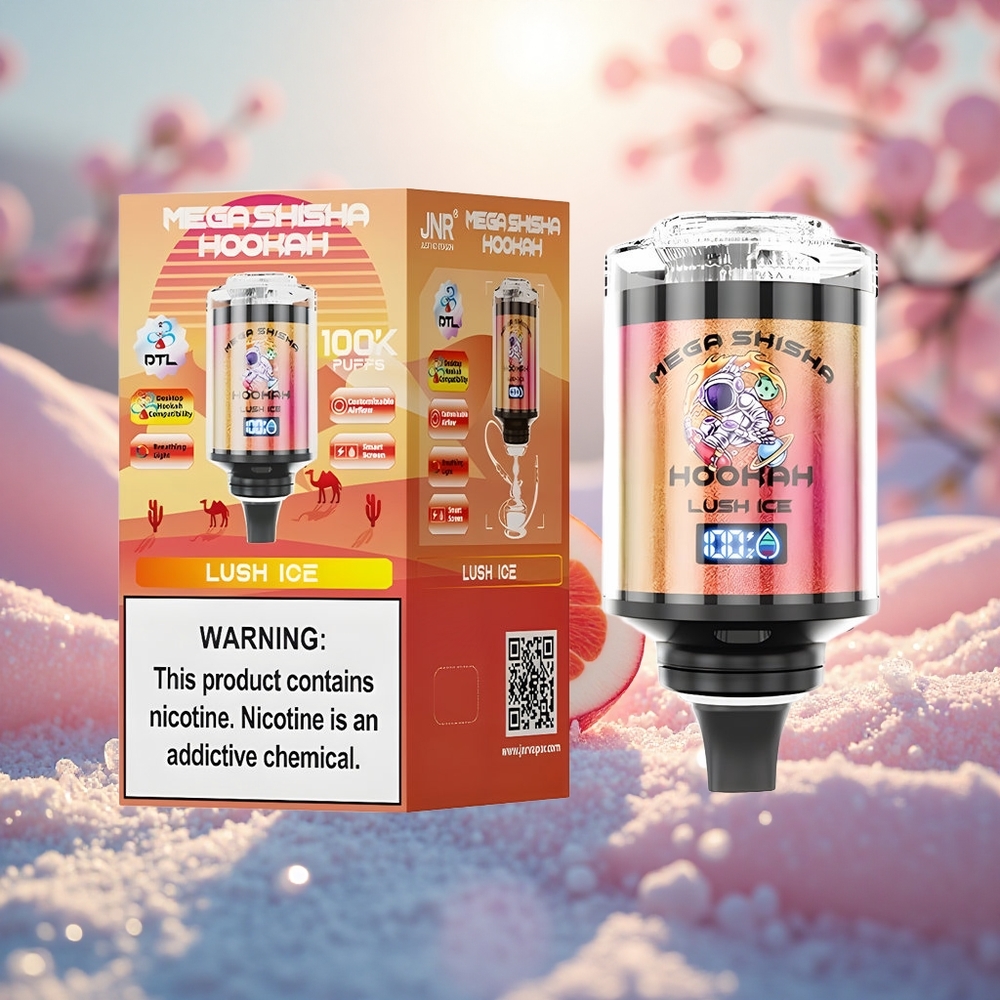 Lush Ais JNR Mega Shisha 100K 2200mAh Jenis-C Pantas Penyesuai Udara