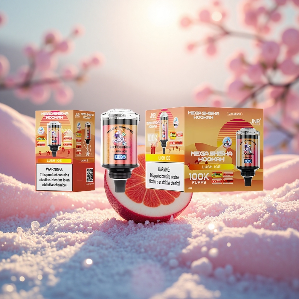 Lush Ais JNR Mega Shisha 100K 2200mAh Jenis-C Pantas Penyesuai Udara