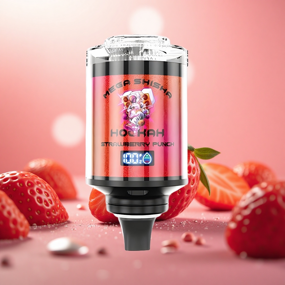 Pukulan Strawberi JNR Mega Shisha Hookah 100K 2200mAh Interactive Smart Screen
