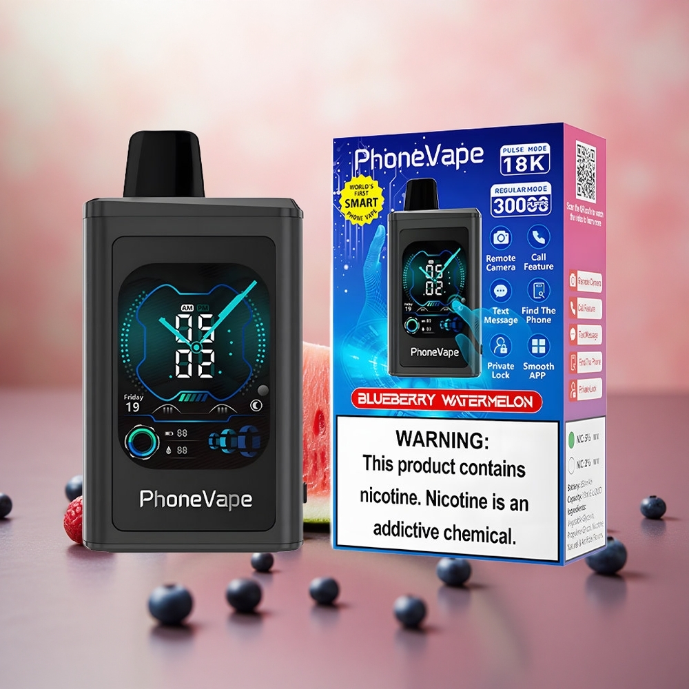 Blueberry Watermelon JNR PhoneVape 30000 Puff Aliran Udara Boleh Laras Vape Sekali Pakai