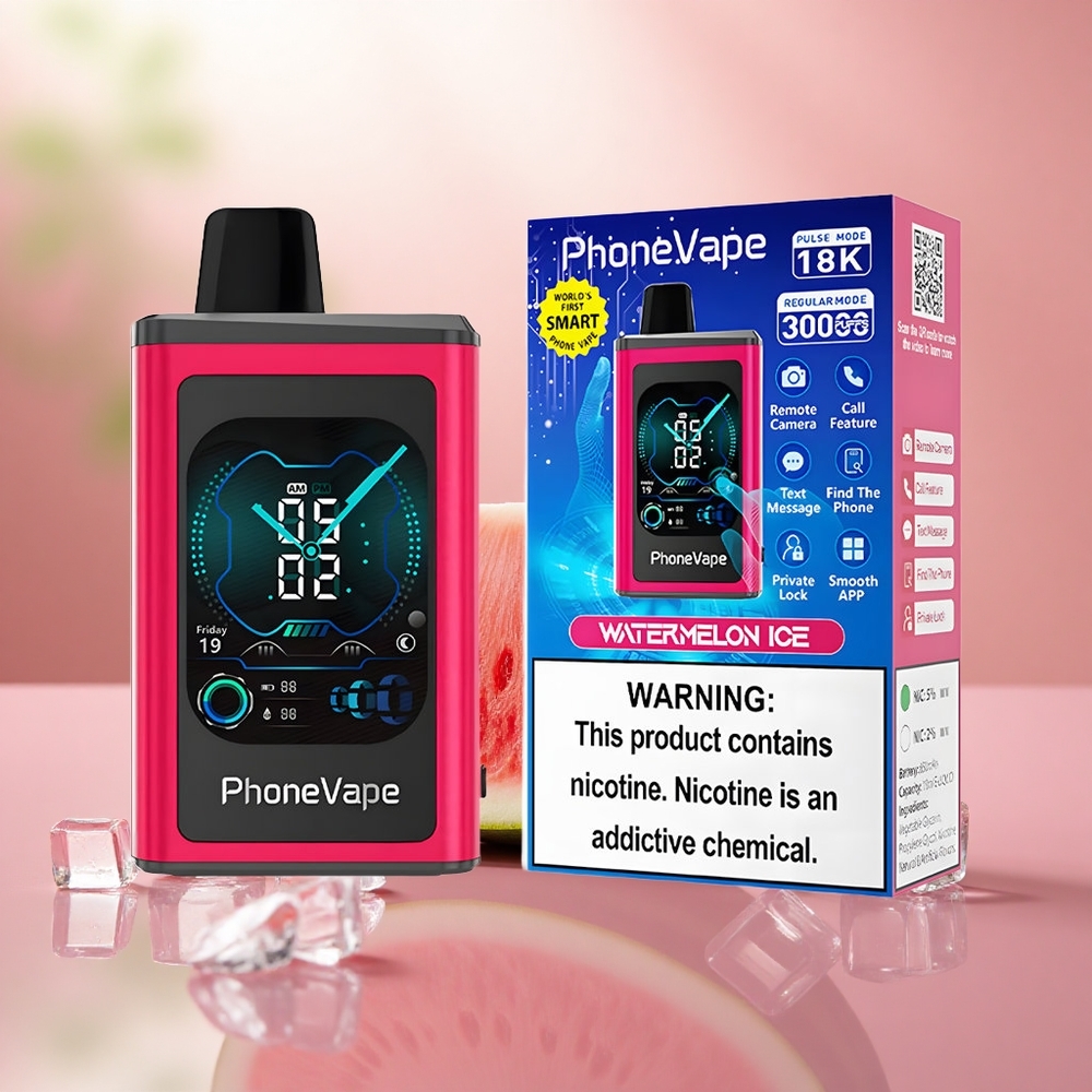 Tembikai Ais JNR PhoneVape 30000 Hisapan Skrin Penuh Vape Sekali Pakai