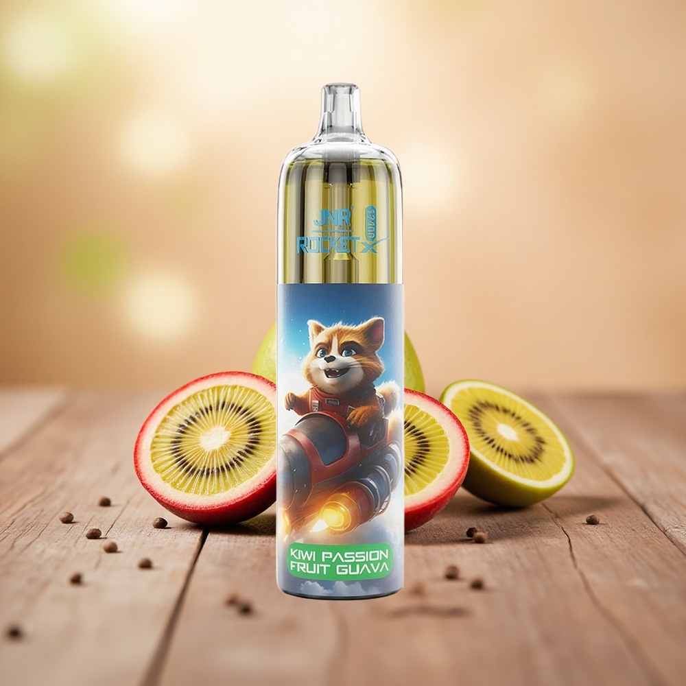 Kiwi Passion Fruit Guava JNR Rocket-X 12400 Puffs Aliran Udara Boleh Laras