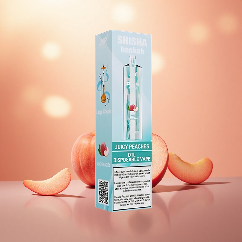 Persik Berair JNR Shisha Hookah 12000 Puffs 24ml E-Liquid 750mAh Battery Type-C Fast Charging