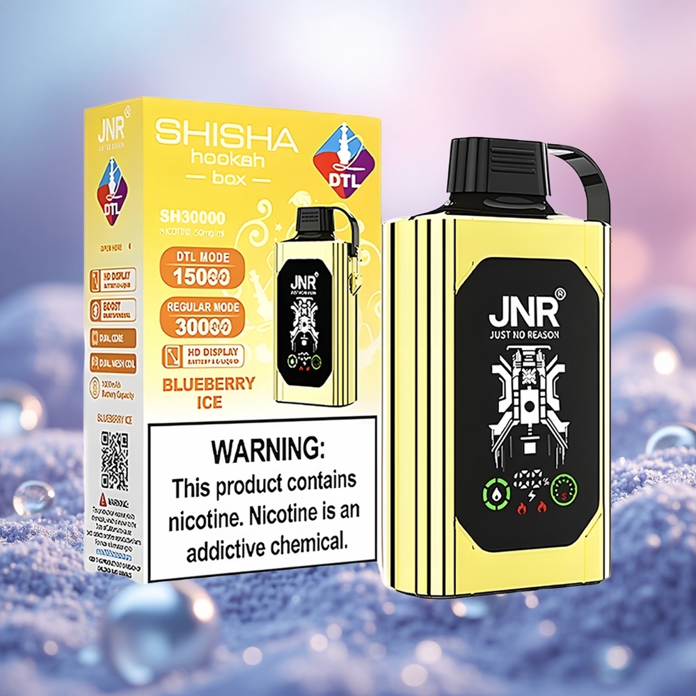 Biru Beri Ais JNR Shisha Hookah Box 20500 Puffs 25ml Gegelung Dwi Mesh Type-C