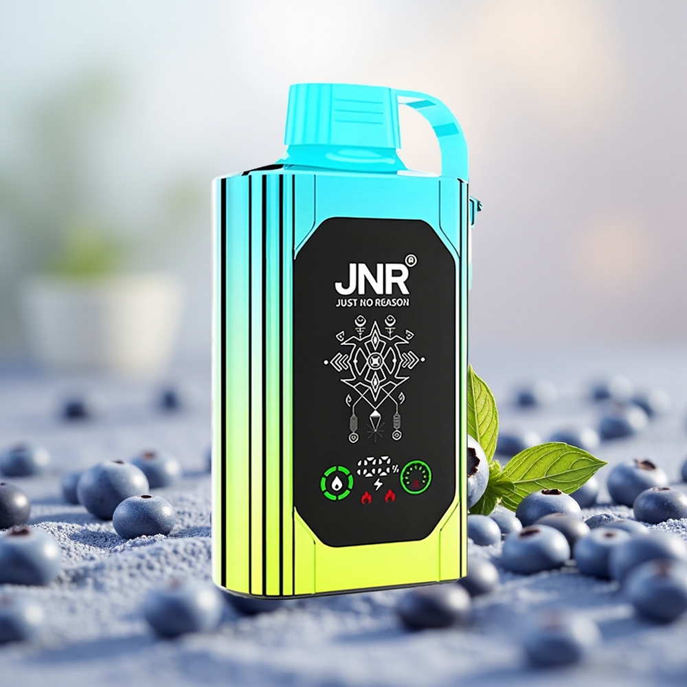 Blueberry Mint JNR Shisha Hookah Box 20500 Puffs Gegelung Dwi Mesh Vape Sekali Pakai