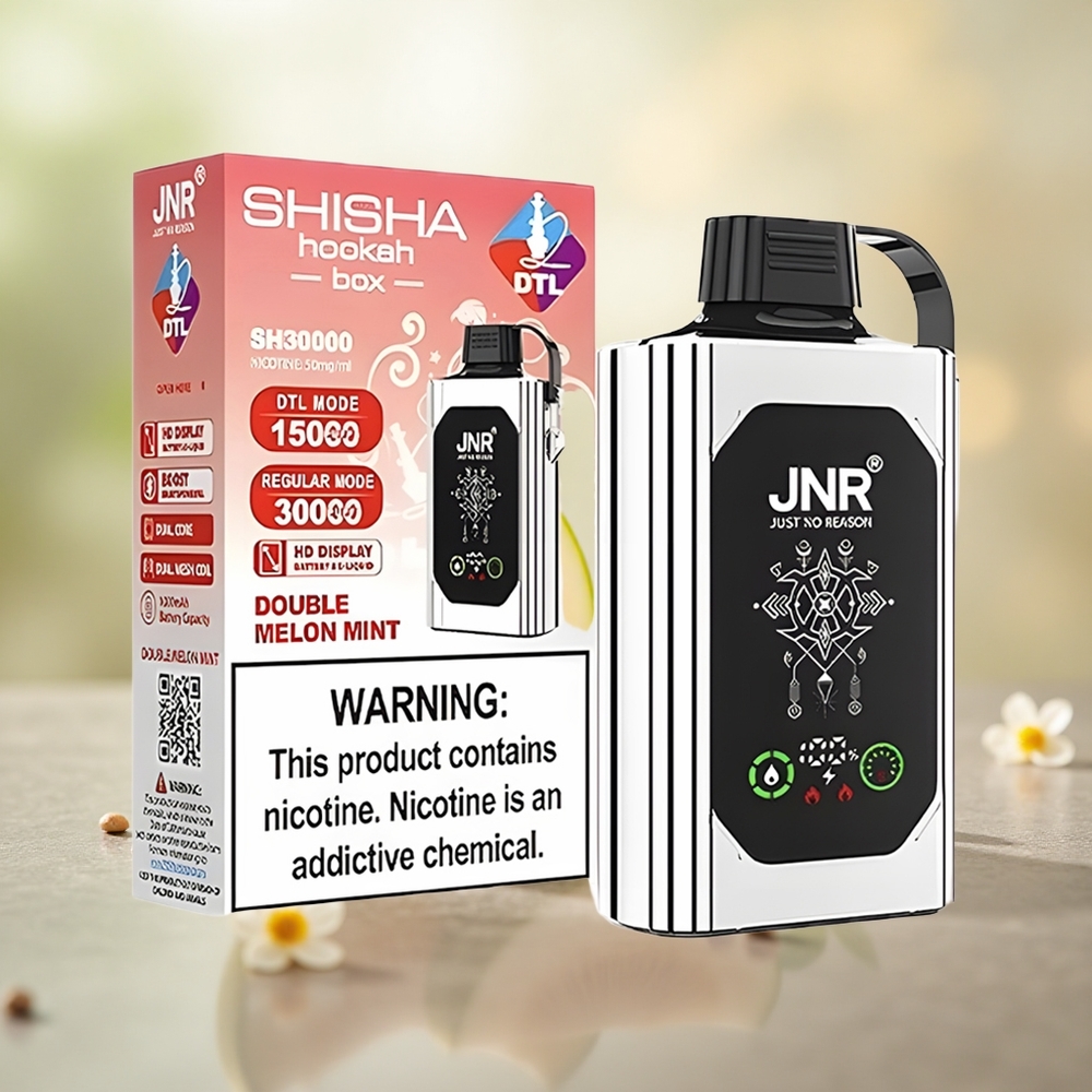 Pudina Double Melon JNR Shisha Hookah Box 20500 Puffs Vape Sekali Pakai Gegelung Dwi Mesh Type-C