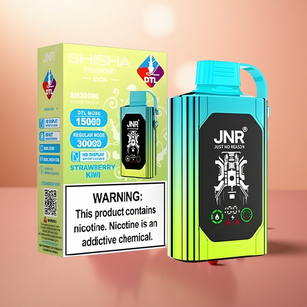 Strawberi Kiwi JNR Shisha Hookah Box 20500 Puff Gegelung Dwi Mesh