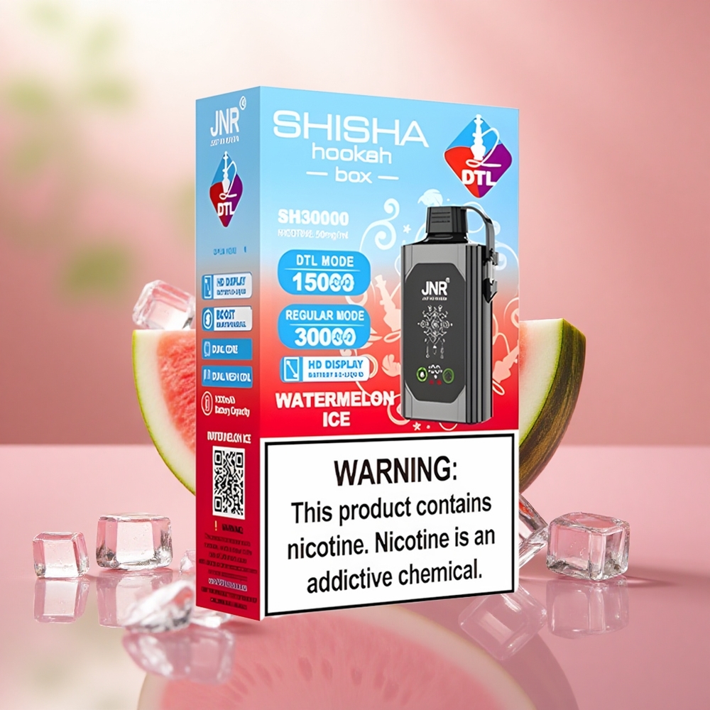 Tembikai Ais JNR Shisha Hookah Box 20500 Puffs 25ml Gegelung Dwi Mesh Type-C Quick Charge