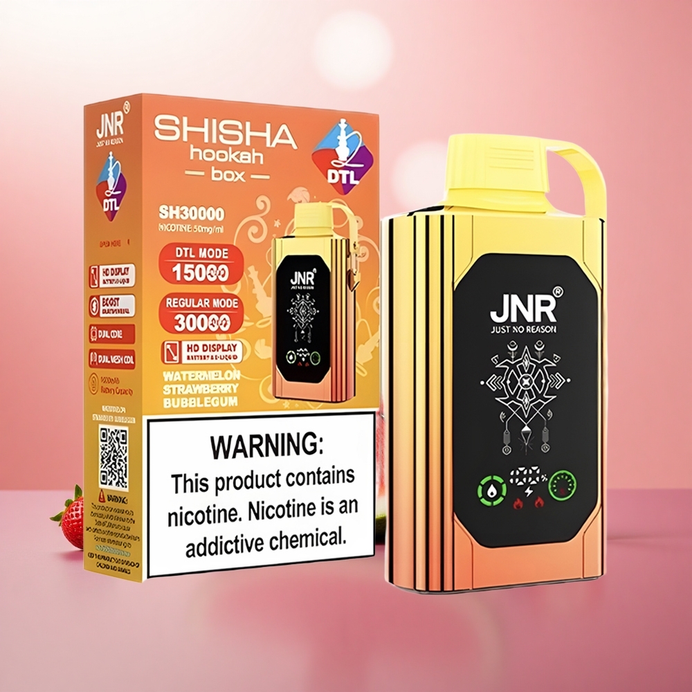 Tembikai Strawberry Bubblegum JNR Shisha Hookah Box 20500 Puffs Gegelung Dwi Mesh Type-C Quick Charge