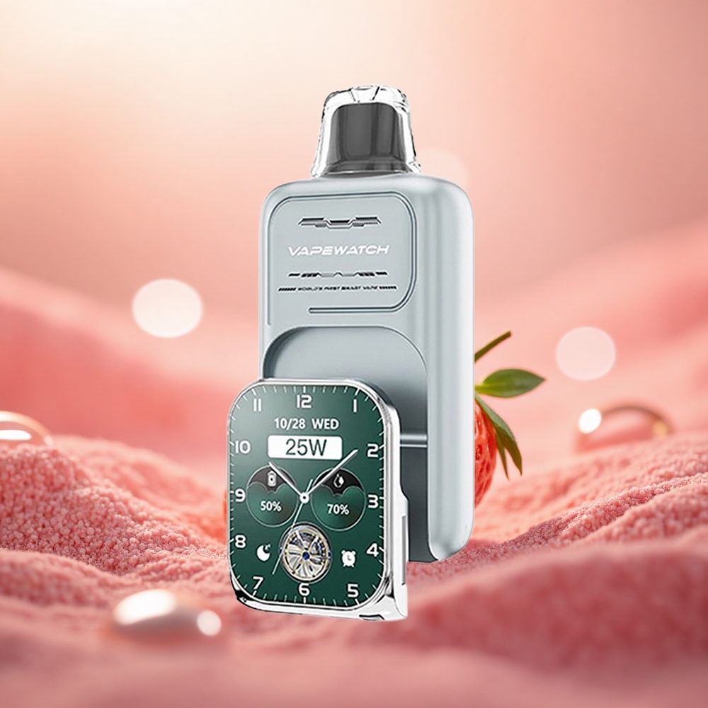 Strawberi Ais JNR VapeWatch 30000 Puff Gegelung Dwi Mesh