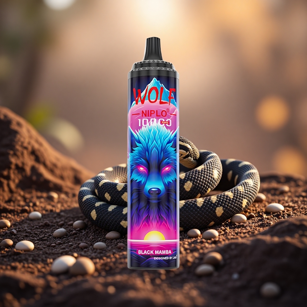 Hitam Mamba JNR Wolf Niplo 10000 Puffs 20ml Jenis-C Pantas