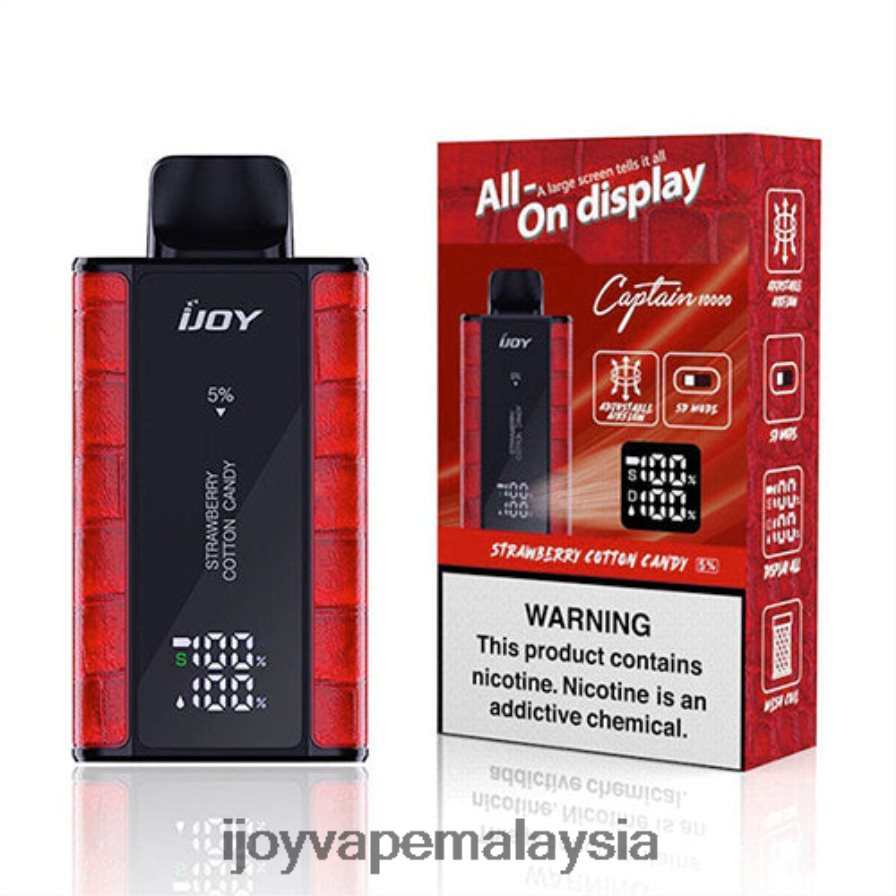 iJOY Bar Captain pakai buang 264RJ495 - iJOY Vape Price gula-gula kapas strawberi